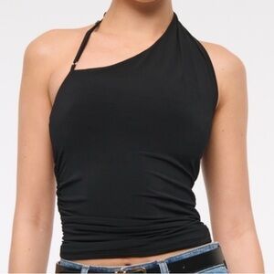 Abercrombie & Fitch Black One-Shoulder Top